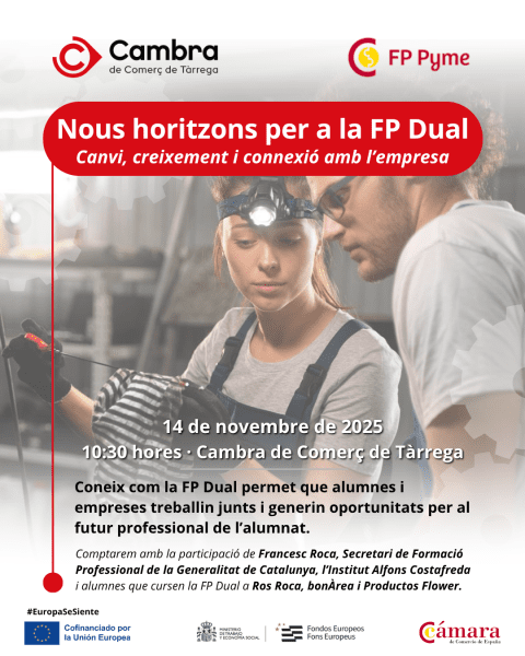 La Cambra de Comerç de Tàrrega impulsa una jornada per donar visibilitat a la Formació Professional Dual