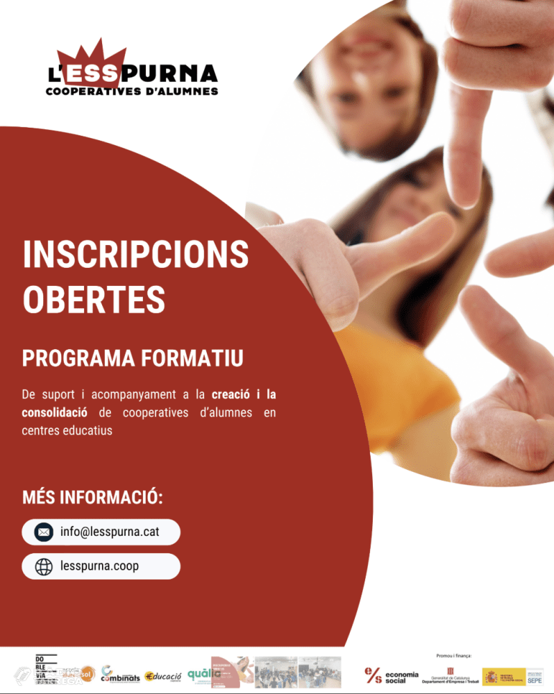 Arrenca una nova edició de L’ESSpurna, el programa de cooperatives d’alumnes que impulsa l’emprenedoria col·lectiva a les aules