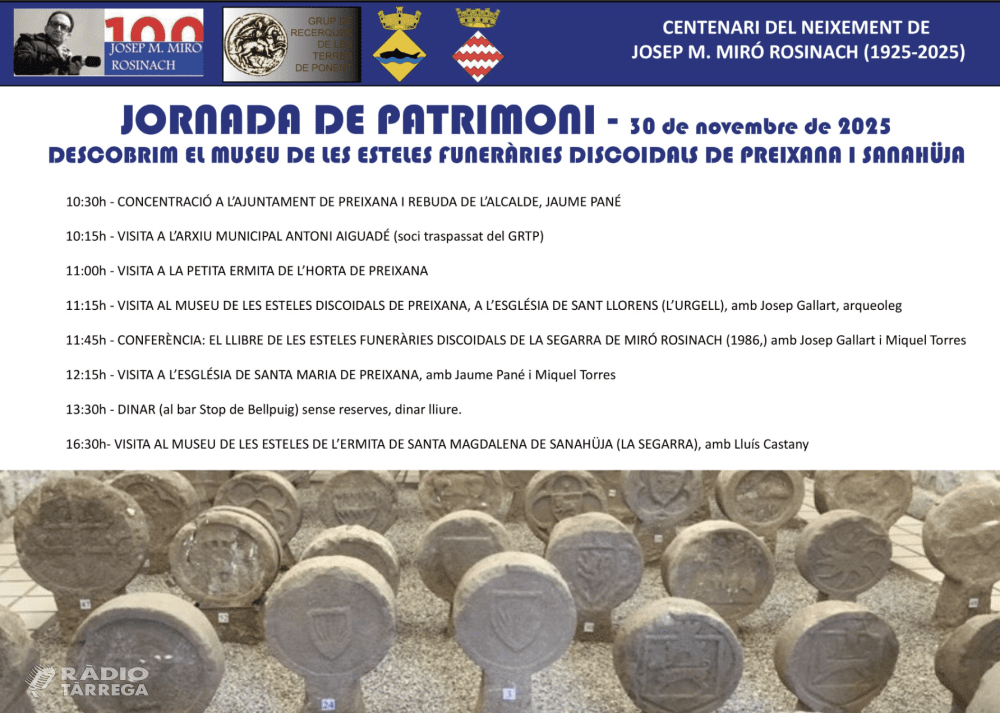 Preixana i Sanaüja celebren el centenari del naixement de Josep M. Miró Rosinach amb una jornada de patrimoni