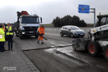 Comencen les obres d’emergència per reparar el ferm de l’A-2 entre Cervera i la Panadella