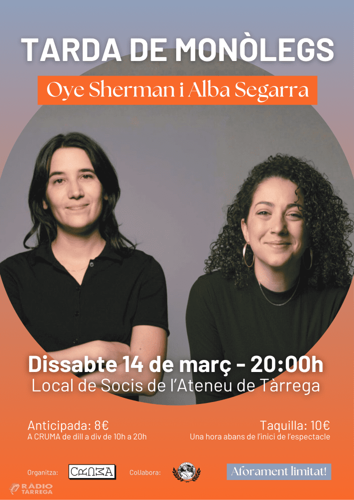 Alba Segarra i Oye Sherman actuaran a Tàrrega el pròxim 14 de març