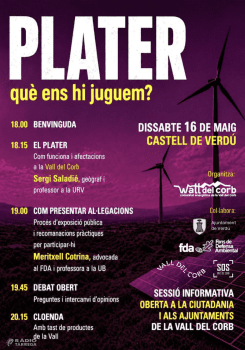 La comunitat energètica Watt del Corb organitza una jornada informativa sobre l'impacte del desplegament d'energies renovables a la Vall del Corb