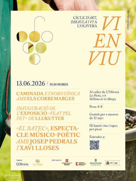 La cooperativa L'Olivera consolida una segona jornada que combina etnobotànica, art visual i la paraula en el cicle ‘Vi en Viu’