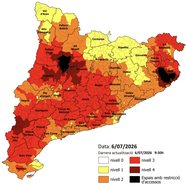 Protecció Civil demana extremar les precaucions davant l'inici de l'onada de calor i l'alt perill d'incendi