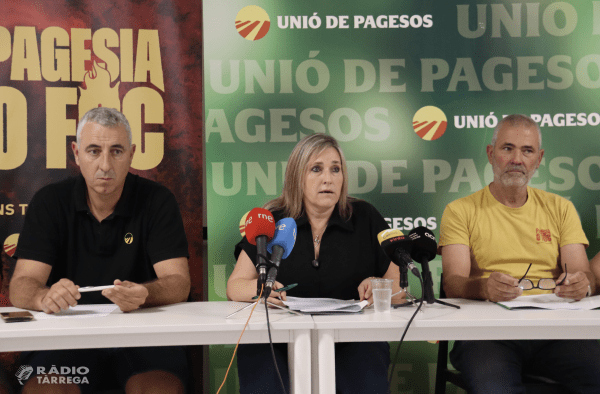 Unió de Pagesos convoca el 14 d’octubre una protesta de tot el sector a Barcelona per l’actual situació “insostenible”