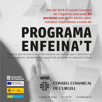 Des del Consell Comarcal de l’Urgell seguim donant suport a programes com l’