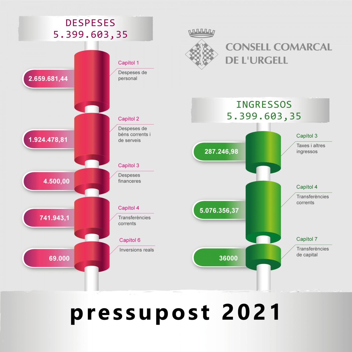 El Consell Comarcal de l’Urgell aprova un pressupost per al 2021 amb un increment molt destacat pel que fa a l’àrea de serveis socials.