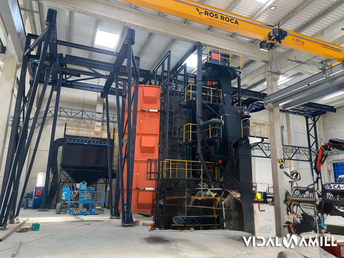 Estructura metálica de 30 toneladas de la nueva granalladora de ROS ROCA