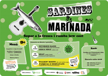 El festival Sardines & Marinada omplirà un any més el jardins de l'Associació Alba el 5, 12 i 26 de juliol