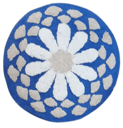 Alfombra de baño redonda flor 60 - 3