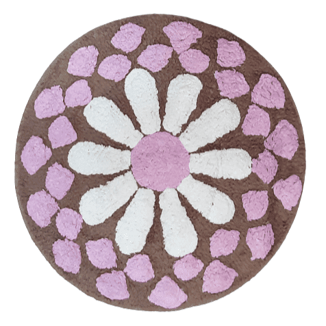Alfombra de baño redonda flor 60 - 4