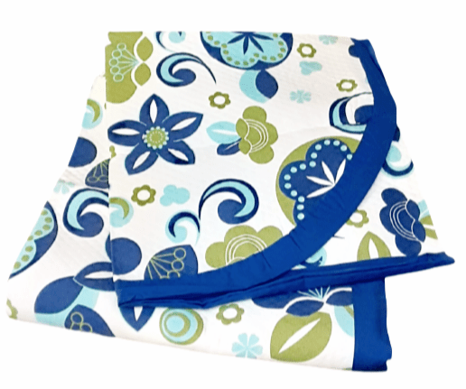 Colcha flores azules (tara). Cama 90