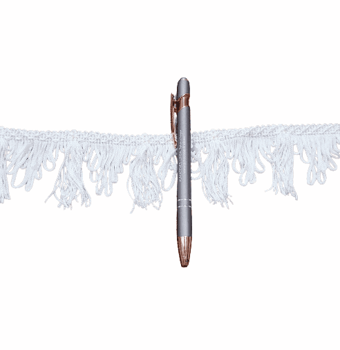 Pasamanería Flecos blancos 6,5