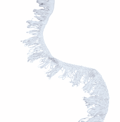Pasamanería Flecos blancos 6,5 - 1