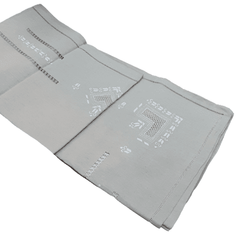 Mantelería lino bordado 180 x 315 + 12 - 1