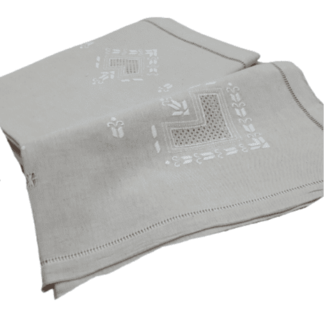 Mantelería lino bordado 180 x 315 + 12 - 3