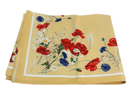 Mantelería italiana amarilla flores 150 x 220 - 1
