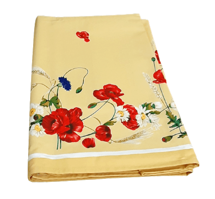 Mantelería italiana amarilla flores 150 x 220 - 3