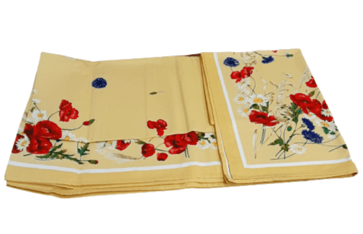 Mantelería italiana amarilla flores 150 x 220 - 5