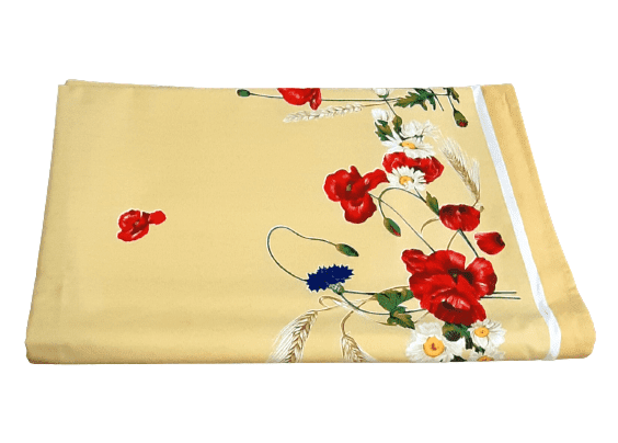 Mantelería italiana amarilla flores 150 x 220 - 6