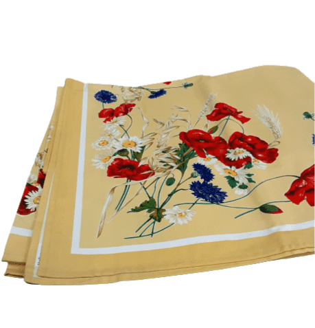 Mantelería italiana amarilla flores 150 x 220 - 7