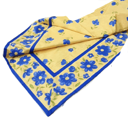 Mantelerías Amarillas flores azules - 1