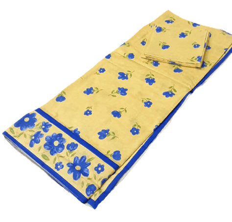 Mantelerías Amarillas flores azules - 4