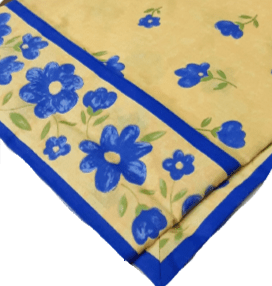 Mantelerías Amarillas flores azules - 5