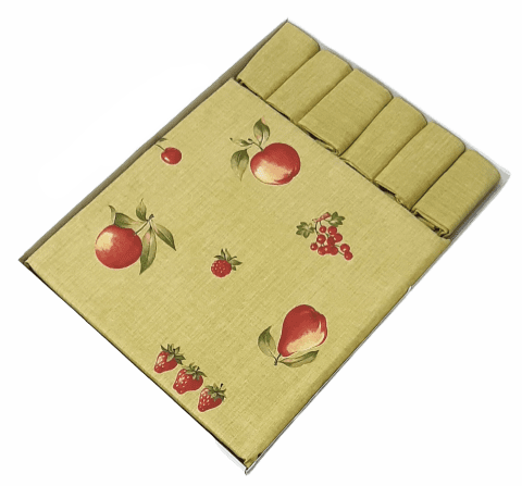 Mantelería Verde manzanas 150 + 6