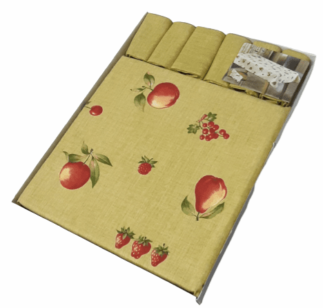 Mantelería Verde manzanas 150 + 6 - 3