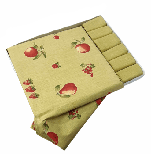 Mantelería Verde manzanas 150 + 6 - 4