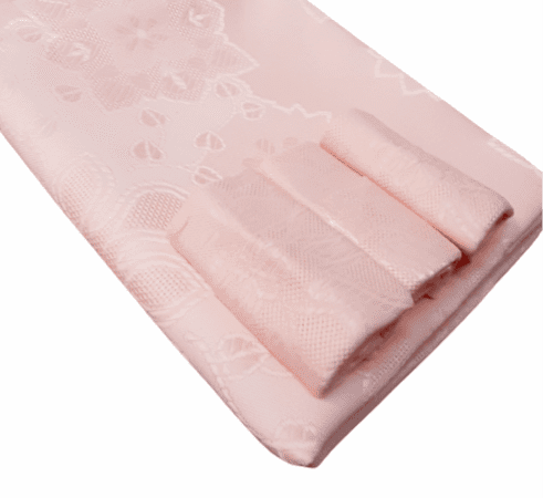 Mantelería jaquard rosa 150 x 150 + 6 - 3