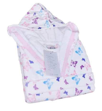 Albornoz terciopelo Mariposas.  Talla 8