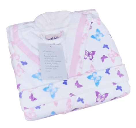 Albornoz terciopelo Mariposas.  Talla 8 - 1