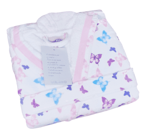 Albornoz terciopelo Mariposas.  Talla 8 - 2