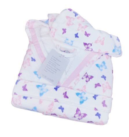 Albornoz terciopelo Mariposas.  Talla 8 - 2