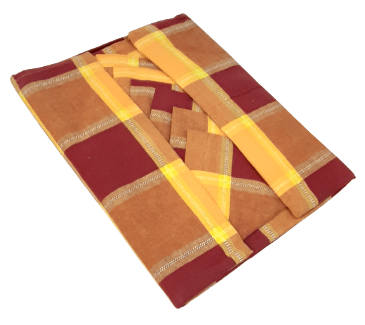 Mantelería cuadros narsnjas 150 x 150 + 6