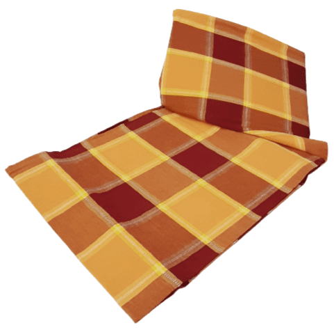 Mantelería cuadros narsnjas 150 x 150 + 6 - 1