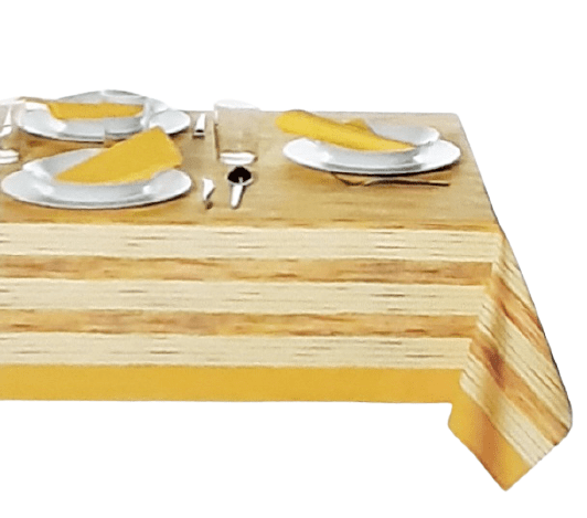 Mantelería rayas amarillas 150 x 150