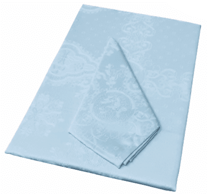 Mantelería azul jaquard 150 x 150