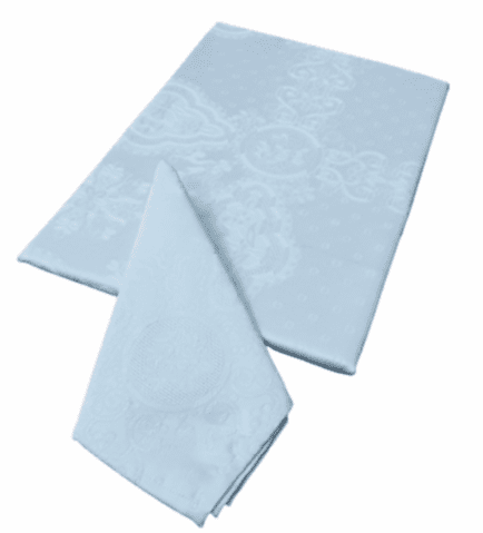 Mantelería azul jaquard 150 x 150 - 1