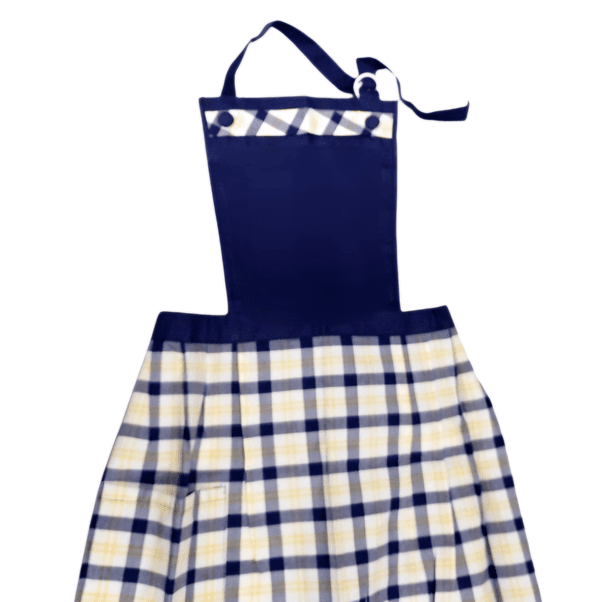 Delantal artesanal cuadros Azul