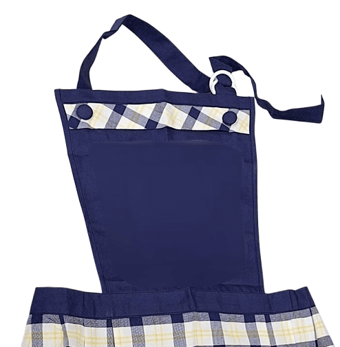 Delantal artesanal cuadros Azul - 2