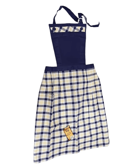 Delantal artesanal cuadros Azul - 4