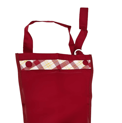 Delantal artesanal cuadritos Granate - 2