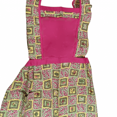 Delantal artesanal volante rosa fucsia - 1