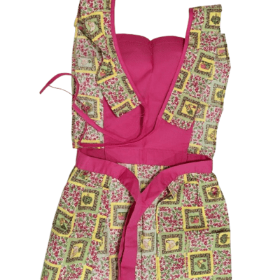 Delantal artesanal volante rosa fucsia - 3