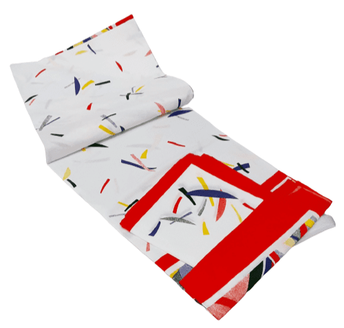 Mantelería roja Miró  150 x 150 + 6 - 1