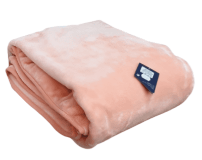 Manta terciopelo rosa salmón - 1