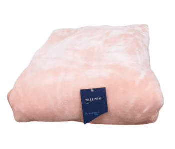 Manta terciopelo rosa salmón - 3